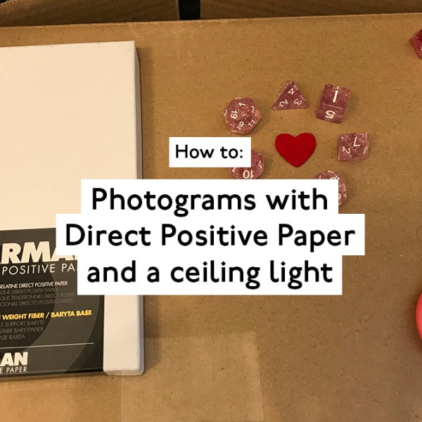 No Enlarger? No worries: How to make photograms with Harman Direct Positive Paper and a regular ceiling&nbsp;light.